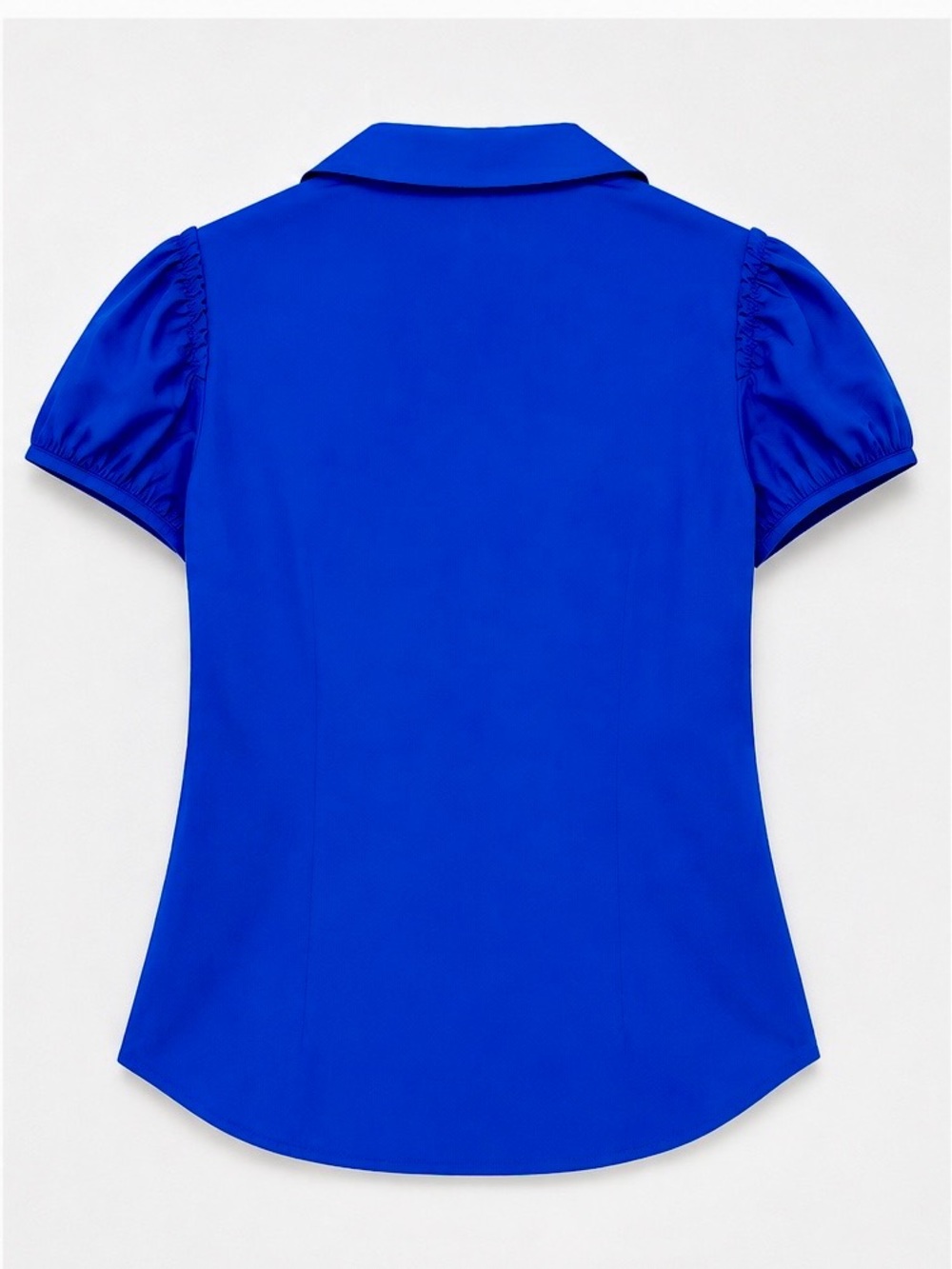 Theory Alegria Blouse Small NWT Azul Blue Cap Sleeve 3-Button Collared Top - Picture 2 of 7